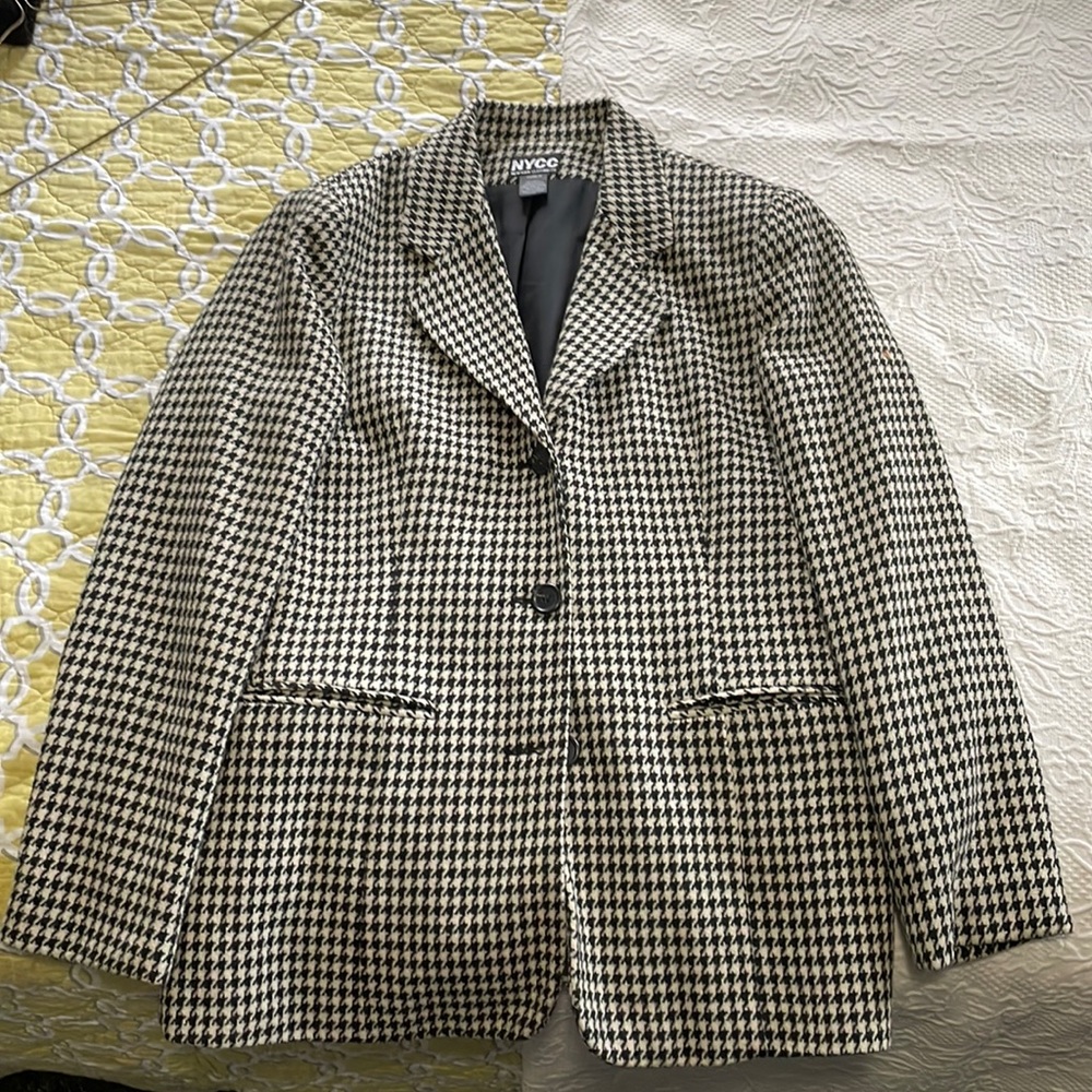 New York Clothing Company Black and White Womens Blazer